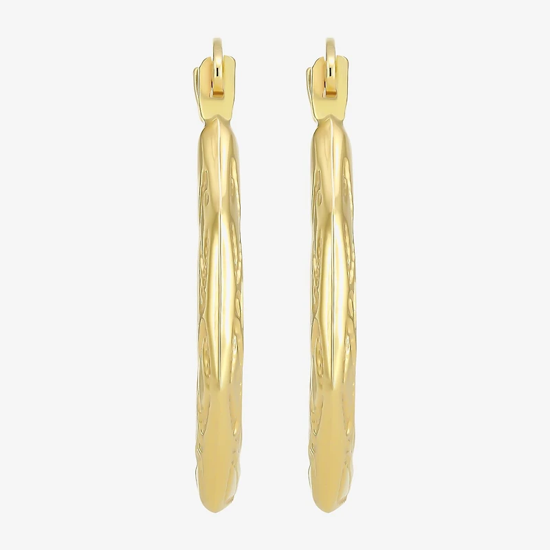 Womens 10K Gold 22.5mm Round Hoop Earrings