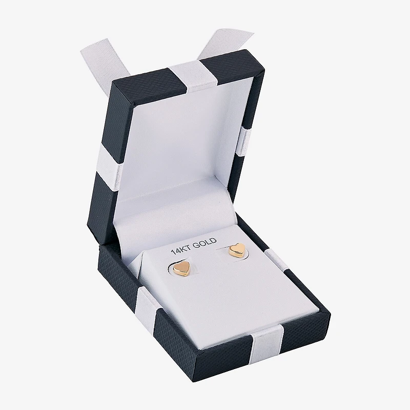 14K Gold 7mm Heart Stud Earrings