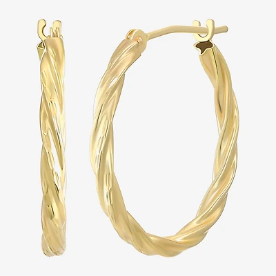 14K Gold Twisted Hoop Earrings