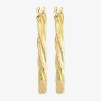 14K Gold Twisted Hoop Earrings