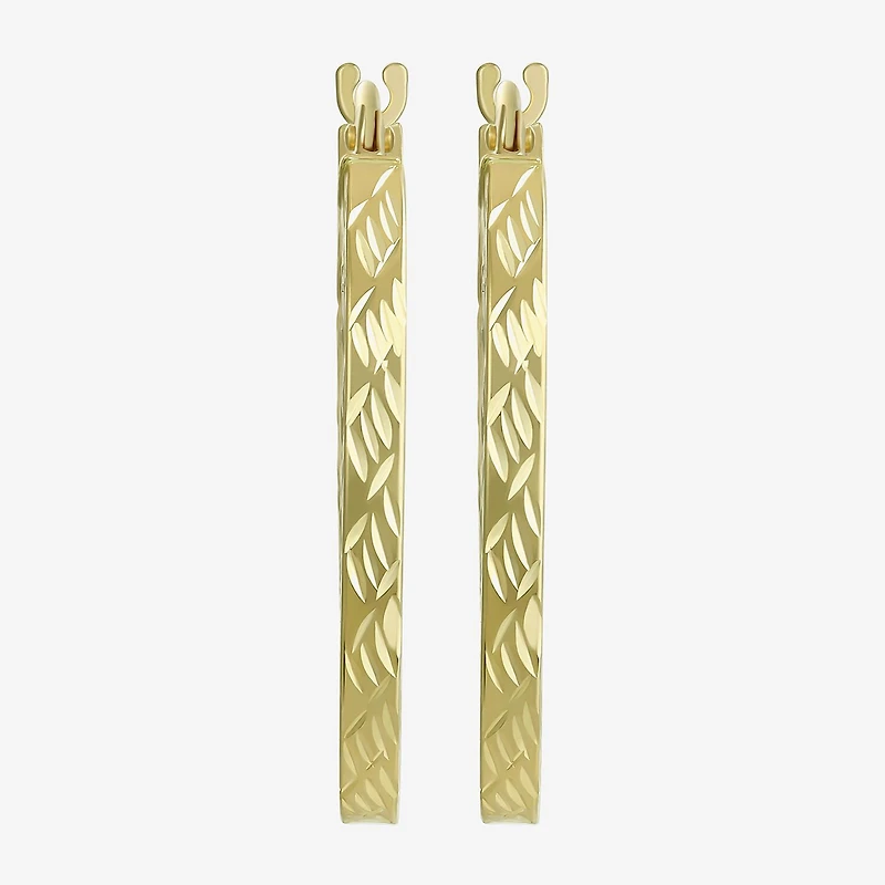 Diamond-Cut 14K Gold 18mm Hoop Earrings