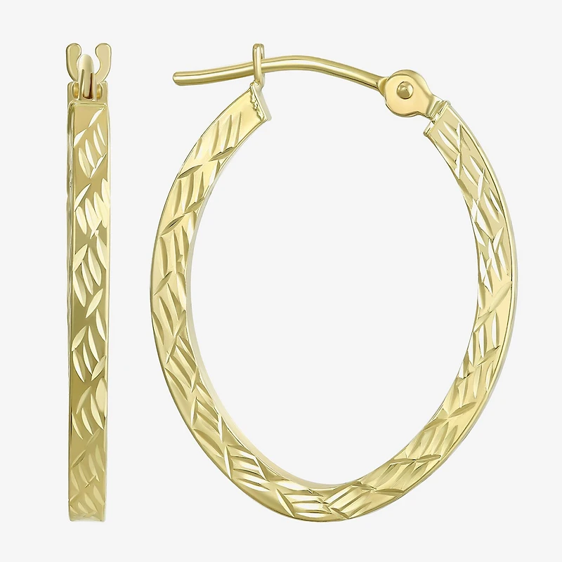 Diamond-Cut 14K Gold 18mm Hoop Earrings
