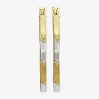 Two-Tone 14K Gold Oval Hoop Earrings