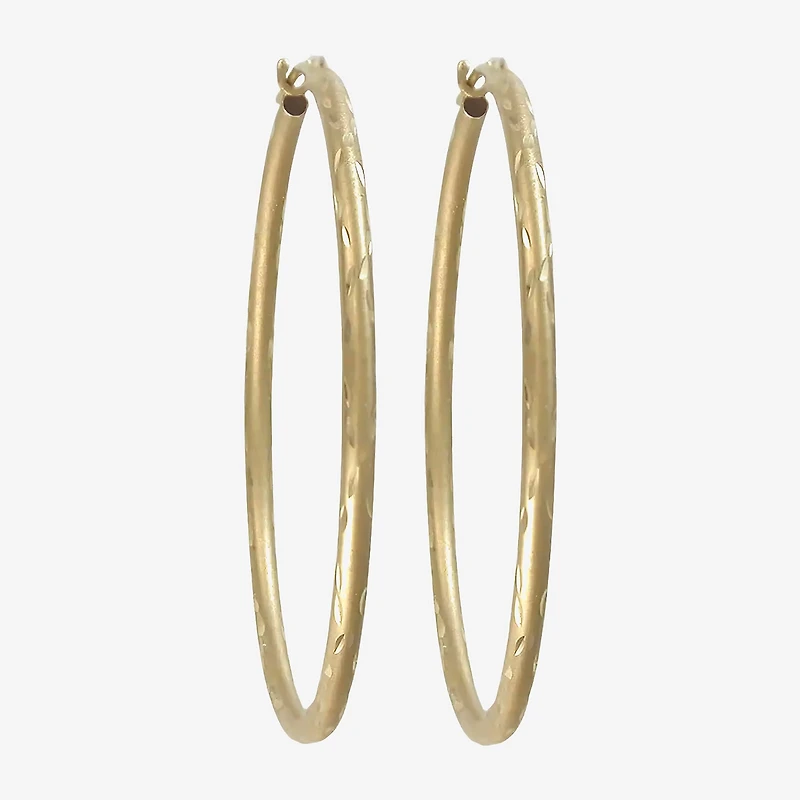 Womens 14K Gold 37mm Hoop Earrings