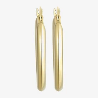 14K Gold Round Polished 21mm Hoop Earrings