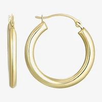 14K Gold Round Polished 21mm Hoop Earrings
