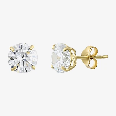 Cubic Zirconia 10K Gold 6mm Stud Earrings