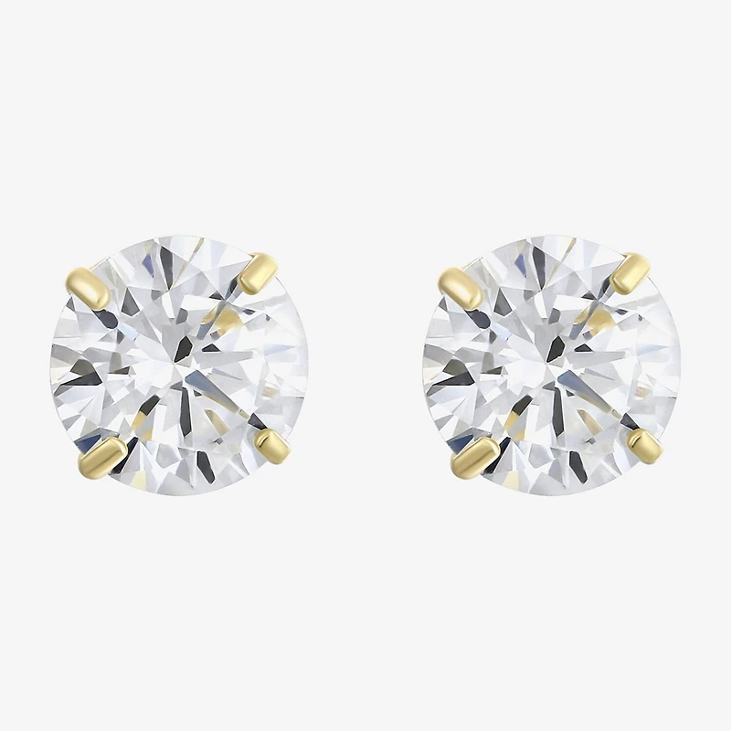Cubic Zirconia 10K Gold 6mm Stud Earrings