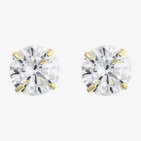 Cubic Zirconia 10K Gold 6mm Stud Earrings