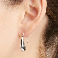 Teardrop Womens Sterling Silver Drop Earrings