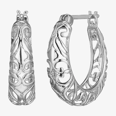 Womens Sterling Silver 20.8mm Hoop Earrings