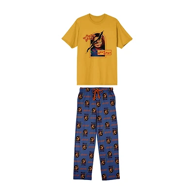 Chucky Mens Crew Neck Short Sleeve 2-pc. Pajama Set