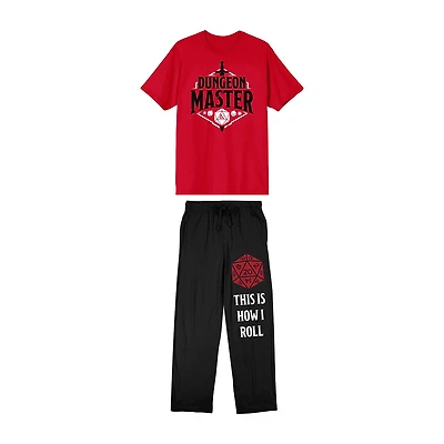 Dungeons And Dragons Mens Crew Neck Short Sleeve 2-pc. Pajama Set