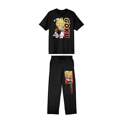 Dragon Ball Mens Crew Neck Short Sleeve 2-pc. Pajama Set