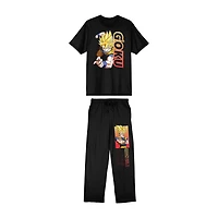 Dragon Ball Mens Crew Neck Short Sleeve 2-pc. Pajama Set