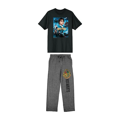 Harry Potter Mens Crew Neck Short Sleeve 2-pc. Pajama Set