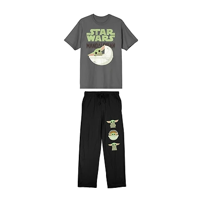 Star Wars Mens Crew Neck Short Sleeve 2-pc. Pajama Set