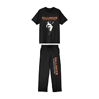 Halloween Mens Crew Neck Short Sleeve 2-pc. Pajama Set