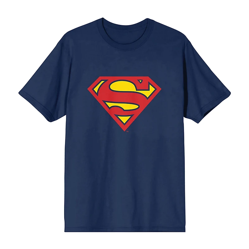 Superman Mens Crew Neck Short Sleeve 2-pc. Pajama Set