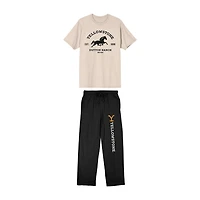 Yellowstone Mens Crew Neck Short Sleeve 2-pc. Pajama Set