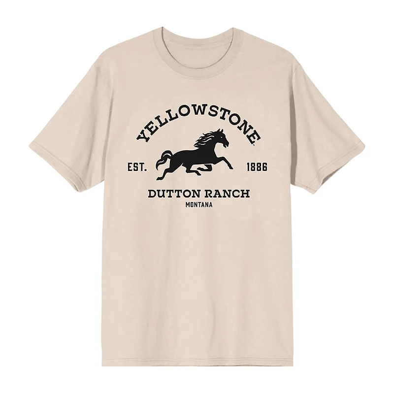 Yellowstone Mens Crew Neck Short Sleeve 2-pc. Pajama Set