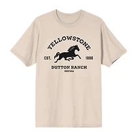 Yellowstone Mens Crew Neck Short Sleeve 2-pc. Pajama Set