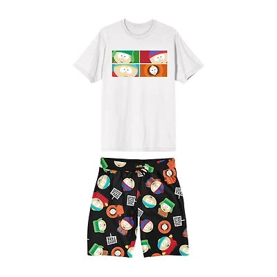 South Park Mens Crew Neck Short Sleeve 2-pc. Pajama Set