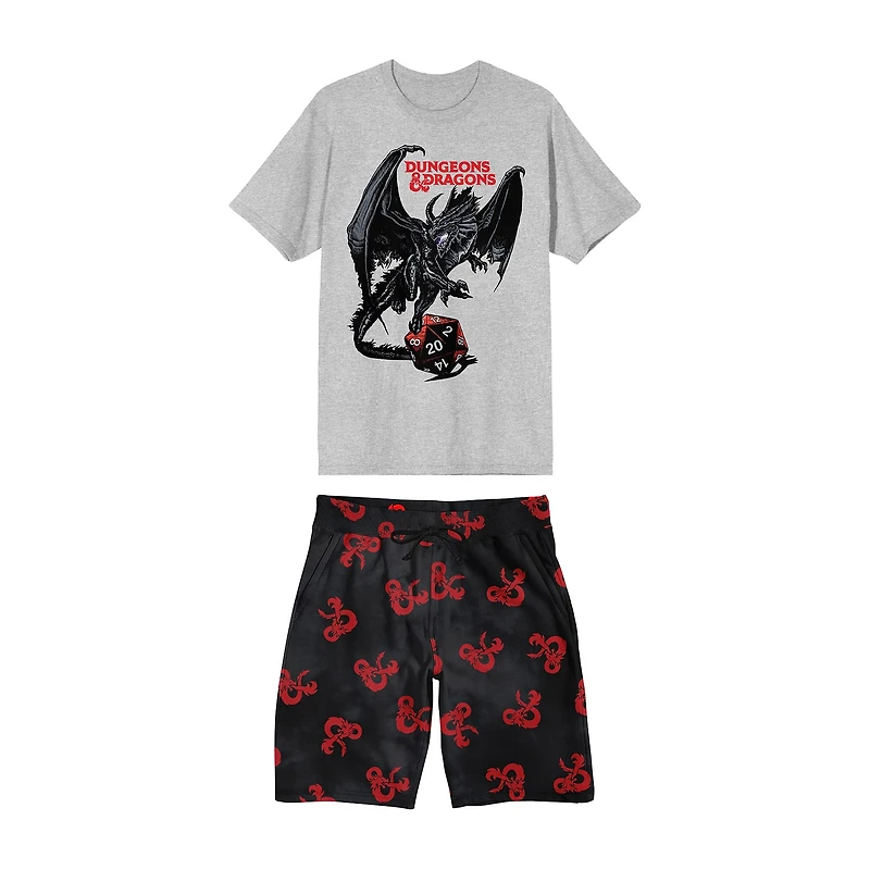 Dungeons And Dragons Mens Crew Neck Short Sleeve 2-pc. Pajama Set