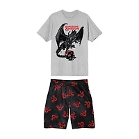Dungeons And Dragons Mens Crew Neck Short Sleeve 2-pc. Pajama Set