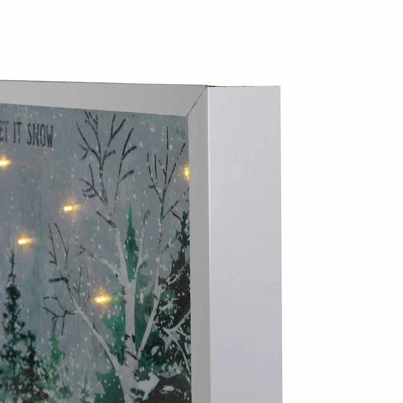 Northlight 10" X 10" Led Snow Winter Canvas Art