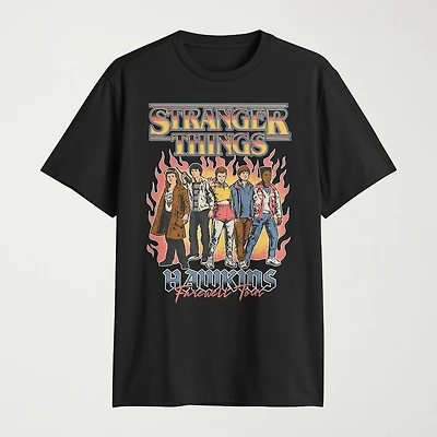 Novelty Mens Crew Neck Short Sleeve Regular Fit Stranger Things Graphic T-Shirt
