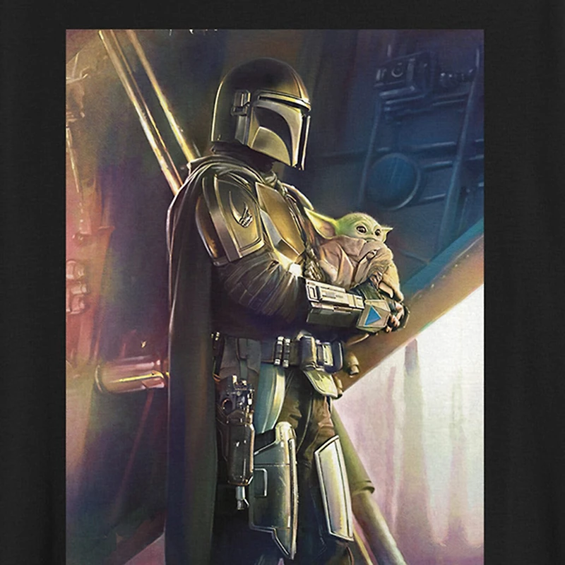 Novelty Mandalorian Mens Crew Neck Short Sleeve Regular Fit Star Wars Graphic T-Shirt