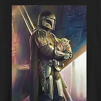 Novelty Mandalorian Mens Crew Neck Short Sleeve Regular Fit Star Wars Graphic T-Shirt