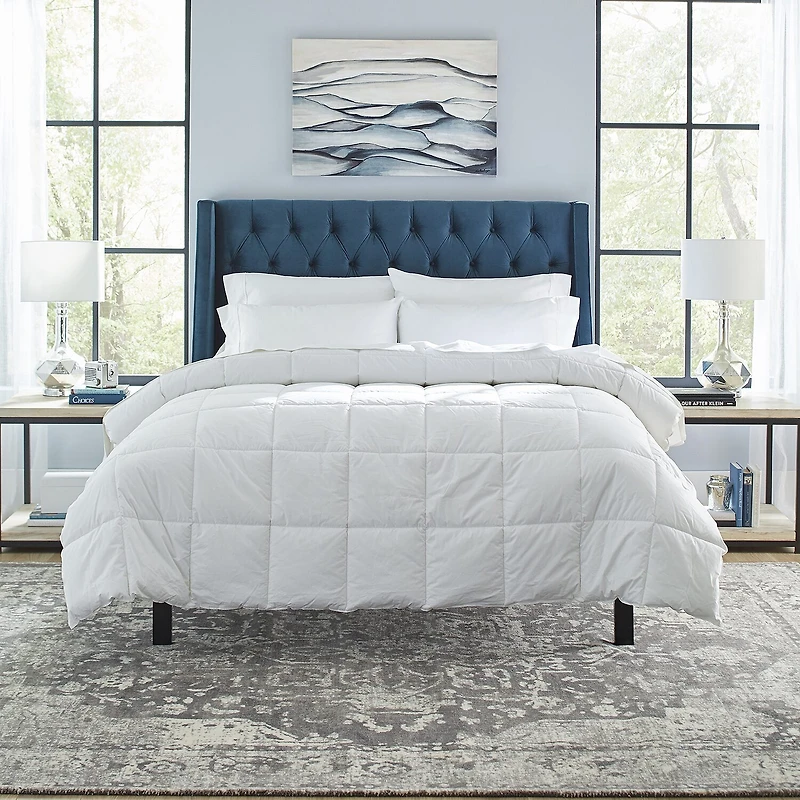 Pointehaven Cotton Percale Oversized Down Alternative Midweight Hypoallergenic Comforter