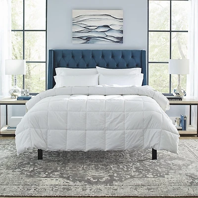 Pointehaven Cotton Percale Oversized Down Alternative Midweight Hypoallergenic Comforter