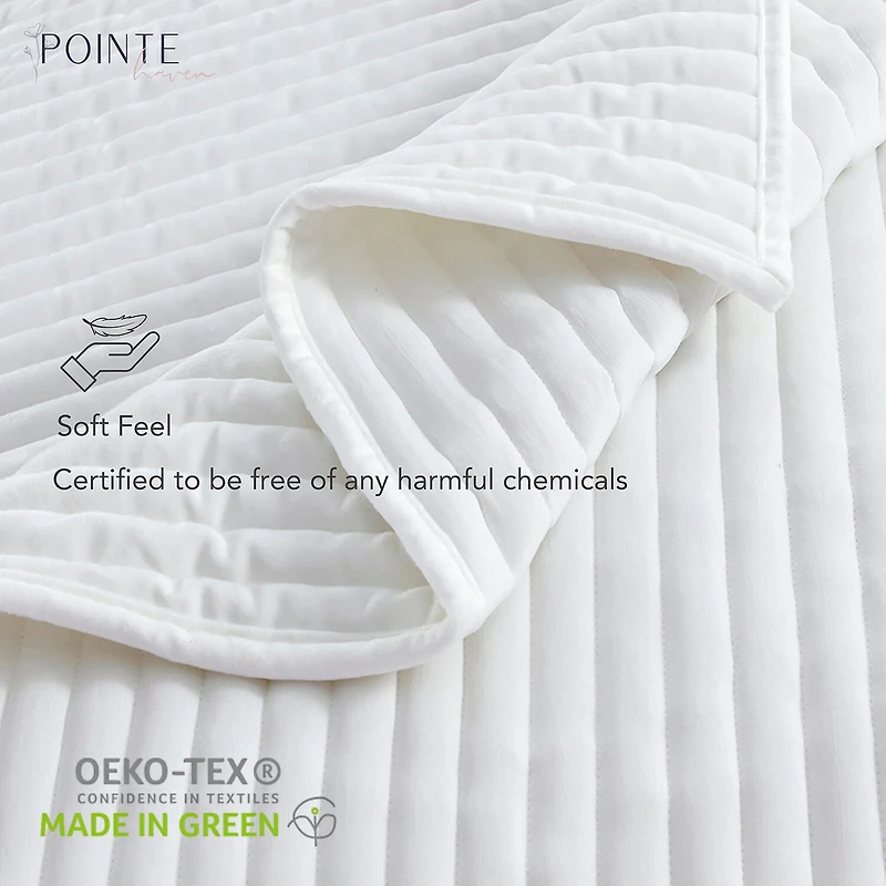 Pointehaven Velvet Diamond Design Oversized Quilt Set
