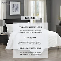 Pointehaven Velvet Chevron Design Oversized Quilt Set