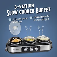 Nostalgia Triple 1 1/2 Qt Slow Cooker