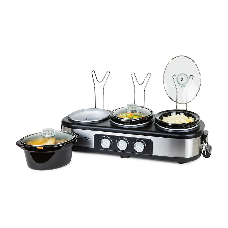 Nostalgia Triple 1 1/2 Qt Slow Cooker