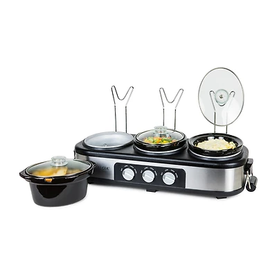 Nostalgia Triple 1 1/2 Qt Slow Cooker