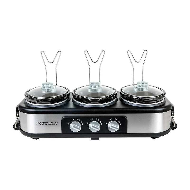 Nostalgia Triple 1 1/2 Qt Slow Cooker