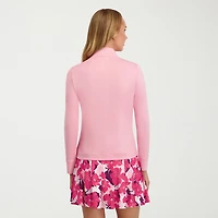 Stella Parker Womens Mock Neck Long Sleeve Quarter-Zip Pullover