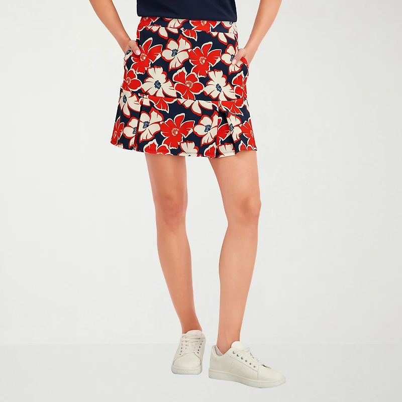 Stella Parker Womens 16 1/2" Mid Rise Stretch Fabric Knit Skort