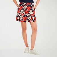 Stella Parker Womens 16 1/2" Mid Rise Stretch Fabric Knit Skort