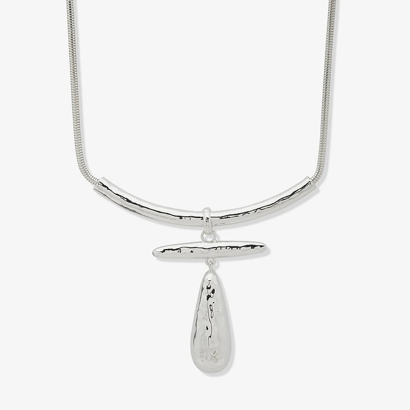 Worthington Silver Tone Womens 17 Inch Collar Necklace