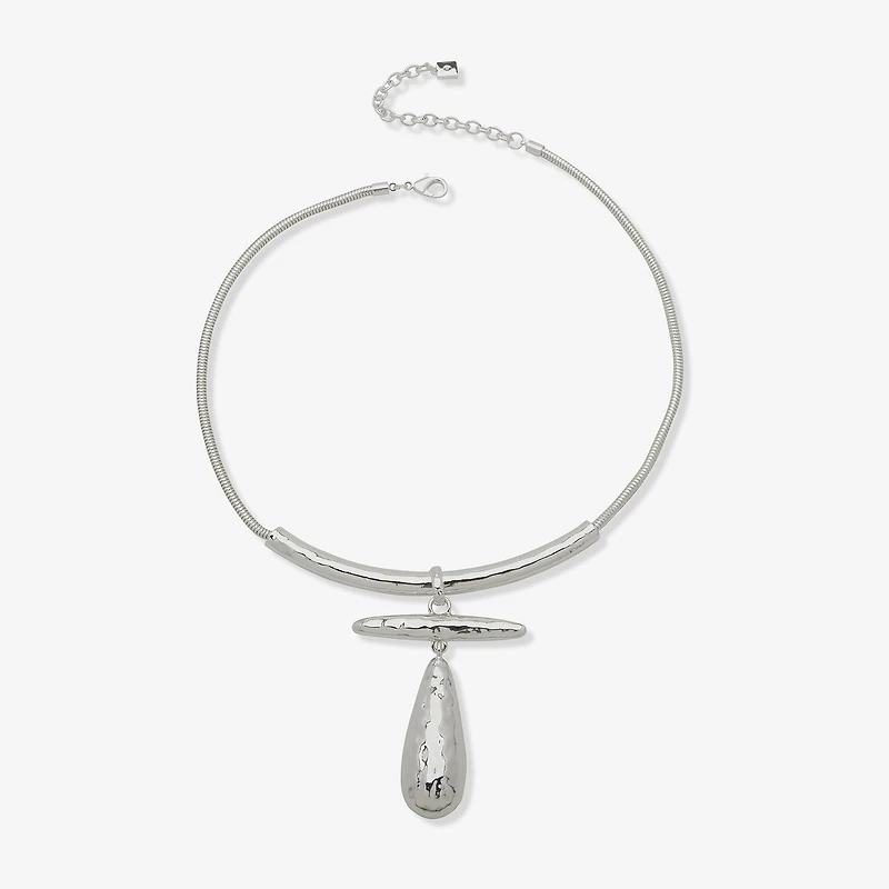 Worthington Silver Tone Womens 17 Inch Collar Necklace