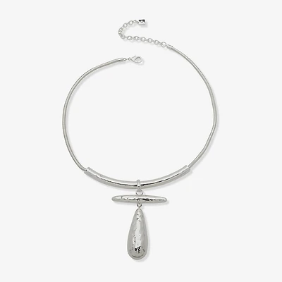 Worthington Silver Tone Womens 17 Inch Collar Necklace