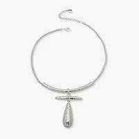 Worthington Silver Tone Womens 17 Inch Collar Necklace