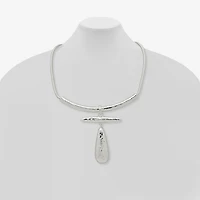 Worthington Silver Tone Womens 17 Inch Collar Necklace