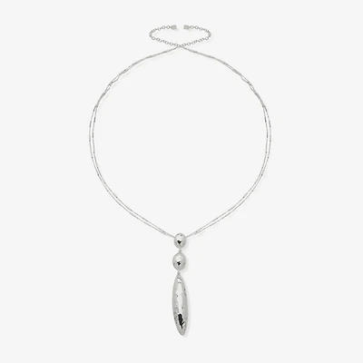 Worthington Silver Tone Womens 34 Inch Pendant Necklace